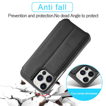 LC.IMEEKE For iPhone 15 Pro Max Drop-proof Stand Cover PU Leather Phone Case with Card Slot