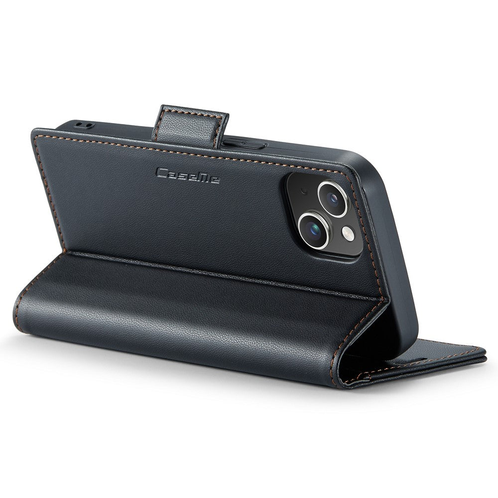 For iPhone 15 Leather Case CASEME 023 RFID Blocking 3 Card Slot Mobile Cover
