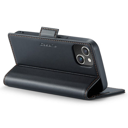 For iPhone 15 Leather Case CASEME 023 RFID Blocking 3 Card Slot Mobile Cover