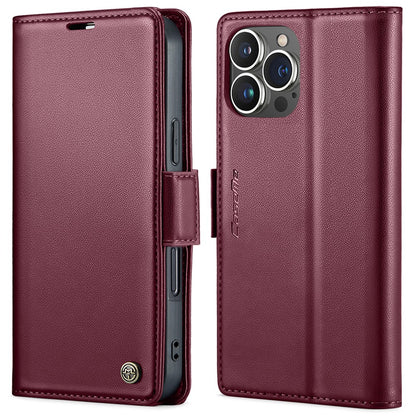 For iPhone 15 Pro Leather Case CASEME 023 RFID Blocking 3 Card Slot Mobile Cover