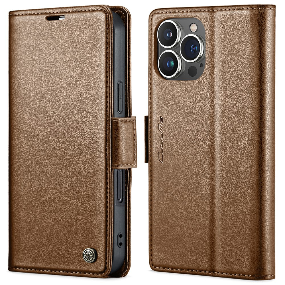 For iPhone 15 Pro Leather Case CASEME 023 RFID Blocking 3 Card Slot Mobile Cover
