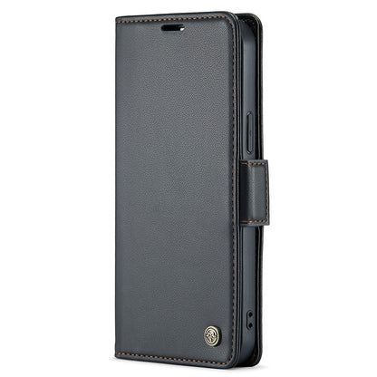 For iPhone 15 Pro Max Leather Case CASEME 023 RFID Blocking 3 Card Slot Mobile Cover