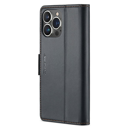 For iPhone 15 Pro Max Leather Case CASEME 023 RFID Blocking 3 Card Slot Mobile Cover