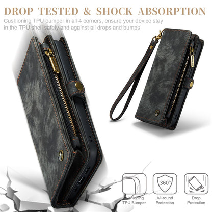 For iPhone 15 Pro Max Phone Cases CASEME 008 Leather Cover with Detachable Wallet and Strap