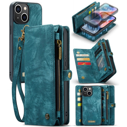 For iPhone 15 Phone Cases CASEME 008 Leather Cover with Detachable Wallet and Strap