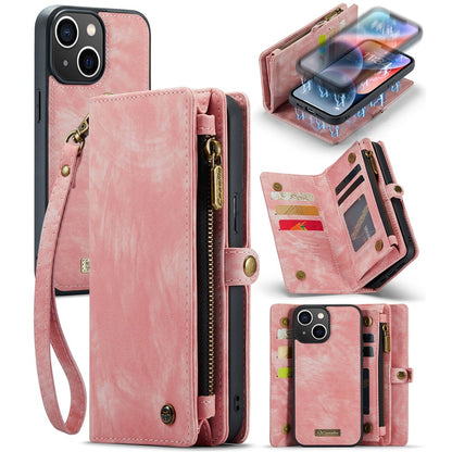 For iPhone 15 Phone Cases CASEME 008 Leather Cover with Detachable Wallet and Strap