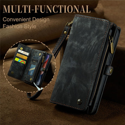 For iPhone 15 Plus Phone Cases CASEME 008 Leather Cover with Detachable Wallet and Strap