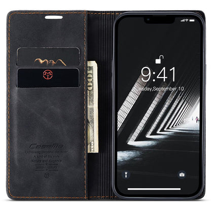 CASEME 013 Series For iPhone 15 Pro Max Leather Wallet Stand Phone Case Magnetic Closing Cover