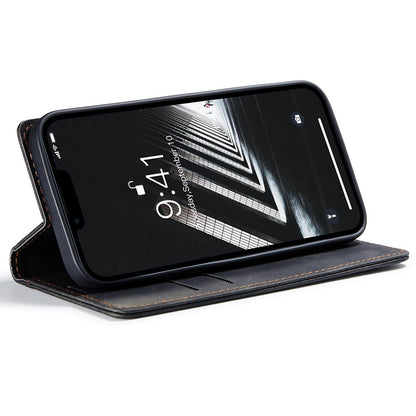 CASEME 013 Series For iPhone 15 Pro Max Leather Wallet Stand Phone Case Magnetic Closing Cover