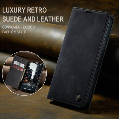 CASEME 013 Series For iPhone 15 Pro Max Leather Wallet Stand Phone Case Magnetic Closing Cover