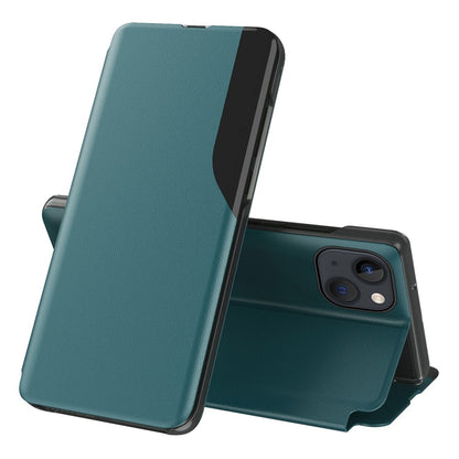 For iPhone 15 Phone Case Folio Flip PU Leather Stand Cover