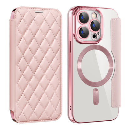 For iPhone 15 Pro Max RFID Blocking Card Holder Phone Case Built-in Lens Film Leather Shell Compatible with MagSafe