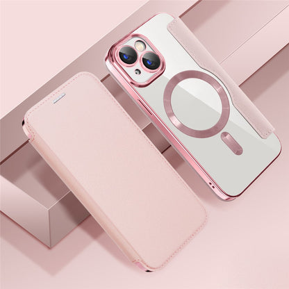 Magnetic Case Compatible with MagSafe for iPhone 15 , RFID Blocking Card Holder PU Leather Electroplating Cover