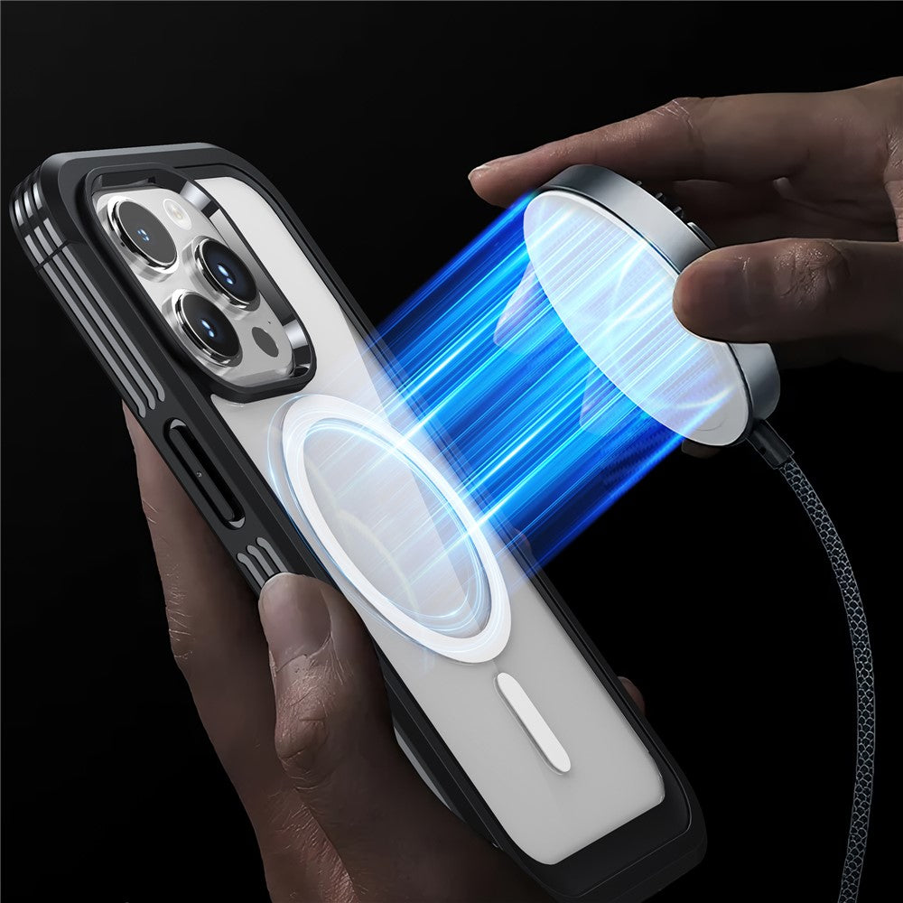 For iPhone 15 Pro Max Phone Case Anti-drop PC + TPU Cover with Tempered Glass Screen Protector