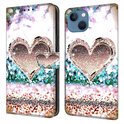 For iPhone 15 Wallet Case 3D Pattern Printing PU Leather Stand Flip Phone Cover