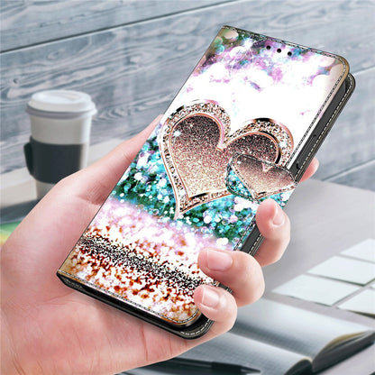 For iPhone 15 Wallet Case 3D Pattern Printing PU Leather Stand Flip Phone Cover