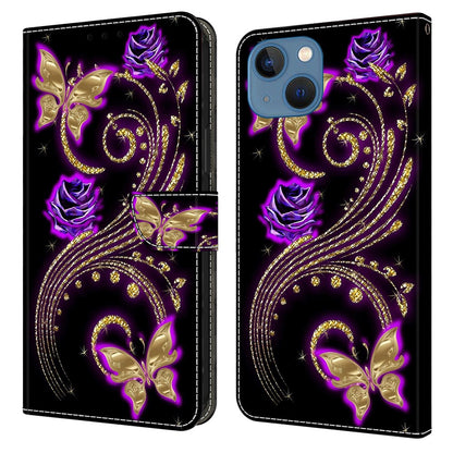 For iPhone 15 Wallet Case 3D Pattern Printing PU Leather Stand Flip Phone Cover