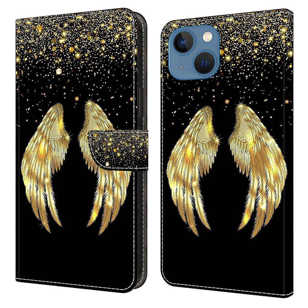 For iPhone 15 Wallet Case 3D Pattern Printing PU Leather Stand Flip Phone Cover