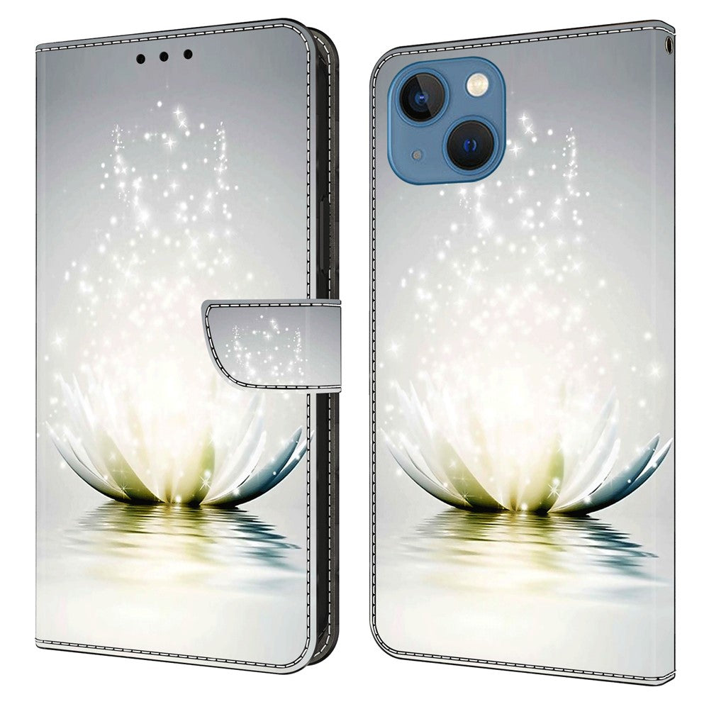 For iPhone 15 Wallet Case 3D Pattern Printing PU Leather Stand Flip Phone Cover