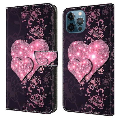 For iPhone 15 Pro PU Leather Phone Case 3D Pattern Printing Wallet Stand Protective Cover