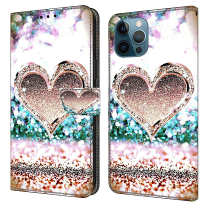 For iPhone 15 Pro PU Leather Phone Case 3D Pattern Printing Wallet Stand Protective Cover