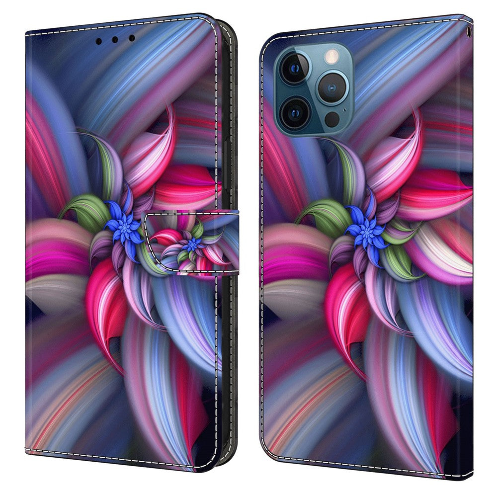 For iPhone 15 Pro Max 3D Pattern Printed PU Leather Cover Stand Wallet Flip Phone Case