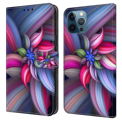 For iPhone 15 Pro Max 3D Pattern Printed PU Leather Cover Stand Wallet Flip Phone Case