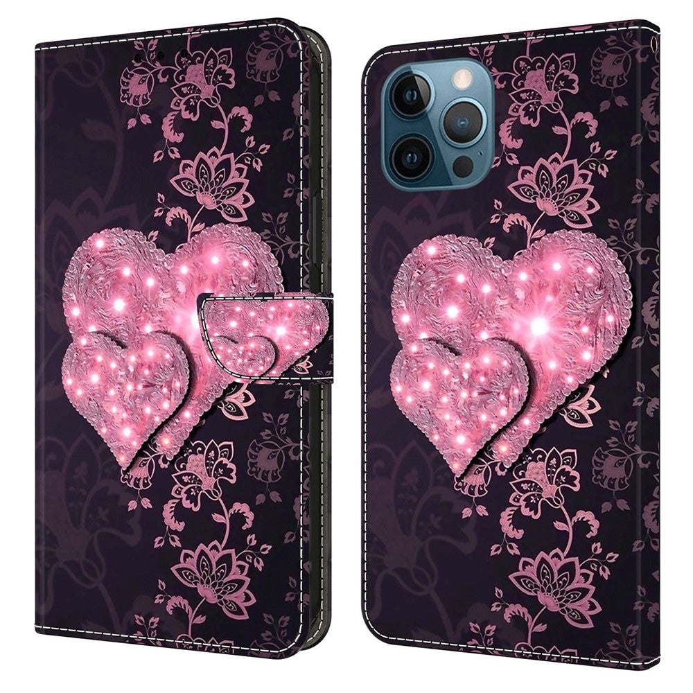 For iPhone 15 Pro Max 3D Pattern Printed PU Leather Cover Stand Wallet Flip Phone Case