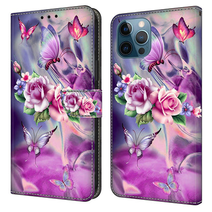 For iPhone 15 Pro Max 3D Pattern Printed PU Leather Cover Stand Wallet Flip Phone Case