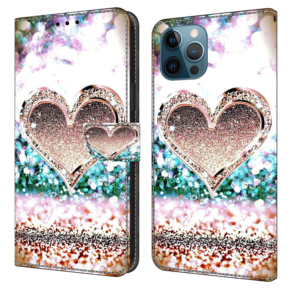 For iPhone 15 Pro Max 3D Pattern Printed PU Leather Cover Stand Wallet Flip Phone Case