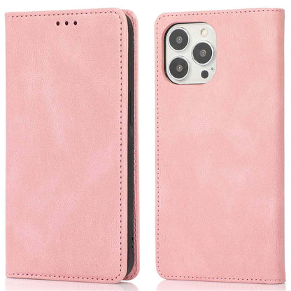 For iPhone 15 Pro Max PU Leather Wallet Phone Case Magnetic Closing Anti-drop Stand Cover