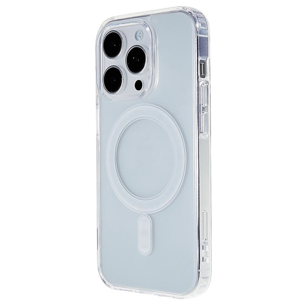 For iPhone 15 Pro Acrylic+TPU Clear Anti-scratch Cover Magnetic Phone Case Compatible with MagSafe
