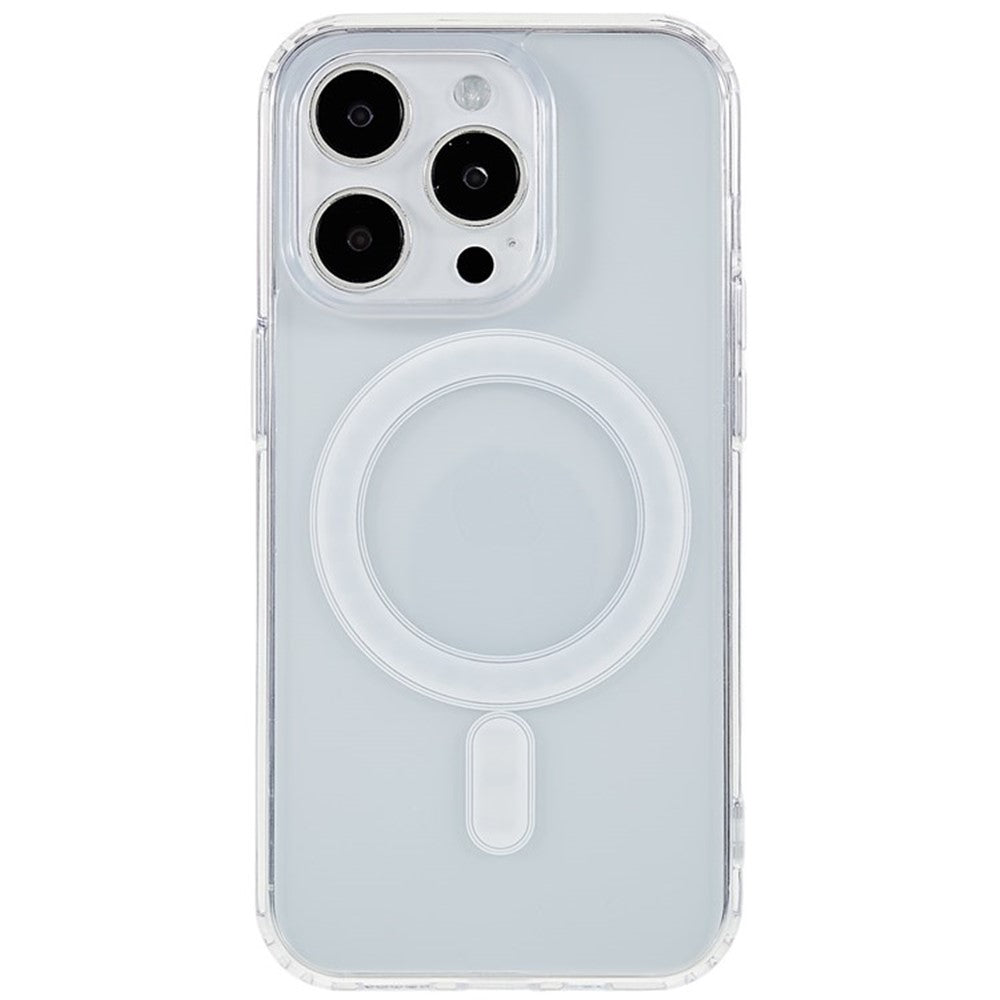 For iPhone 15 Pro Acrylic+TPU Clear Anti-scratch Cover Magnetic Phone Case Compatible with MagSafe