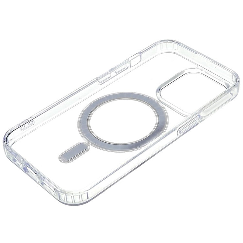 For iPhone 15 Pro Acrylic+TPU Clear Anti-scratch Cover Magnetic Phone Case Compatible with MagSafe