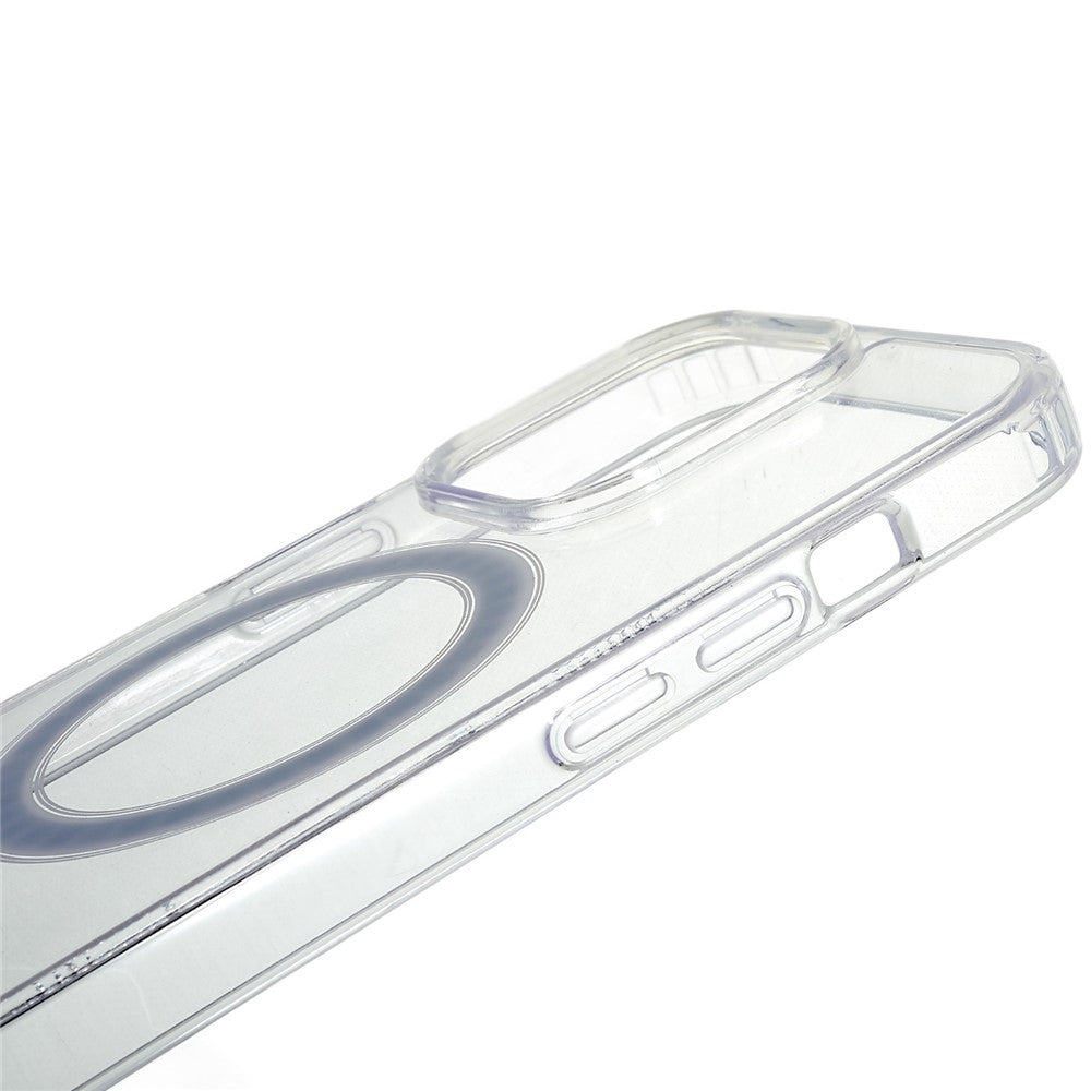 For iPhone 15 Pro Acrylic+TPU Clear Anti-scratch Cover Magnetic Phone Case Compatible with MagSafe