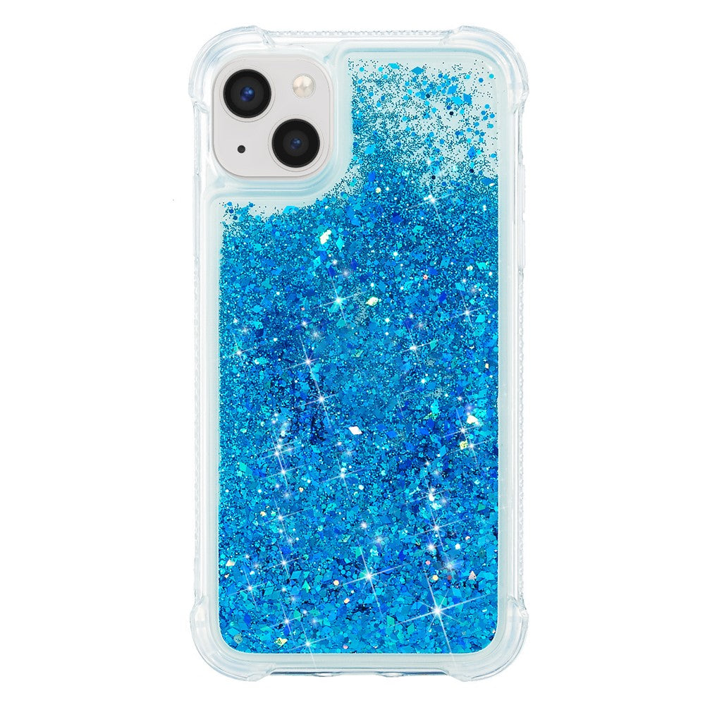 For iPhone 15 Plus Glitter Quicksand Protective Case Clear TPU Phone Back Cover