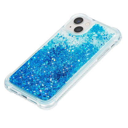 For iPhone 15 Plus Glitter Quicksand Protective Case Clear TPU Phone Back Cover