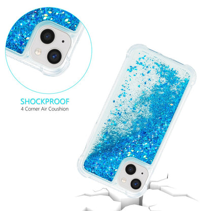 For iPhone 15 Plus Glitter Quicksand Protective Case Clear TPU Phone Back Cover