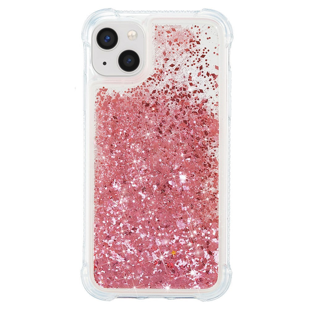 For iPhone 15 Plus Glitter Quicksand Protective Case Clear TPU Phone Back Cover
