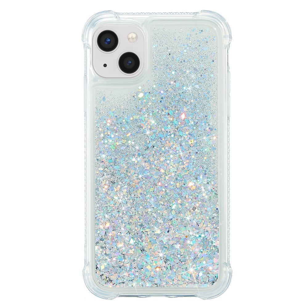 For iPhone 15 Plus Glitter Quicksand Protective Case Clear TPU Phone Back Cover
