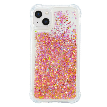 For iPhone 15 Plus Glitter Quicksand Protective Case Clear TPU Phone Back Cover