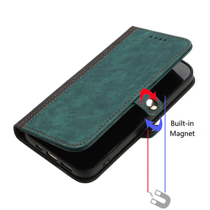 YX0020 For iPhone 15 Plus PU Leather Phone Case Anti-drop Wallet Stand Cover with Strap