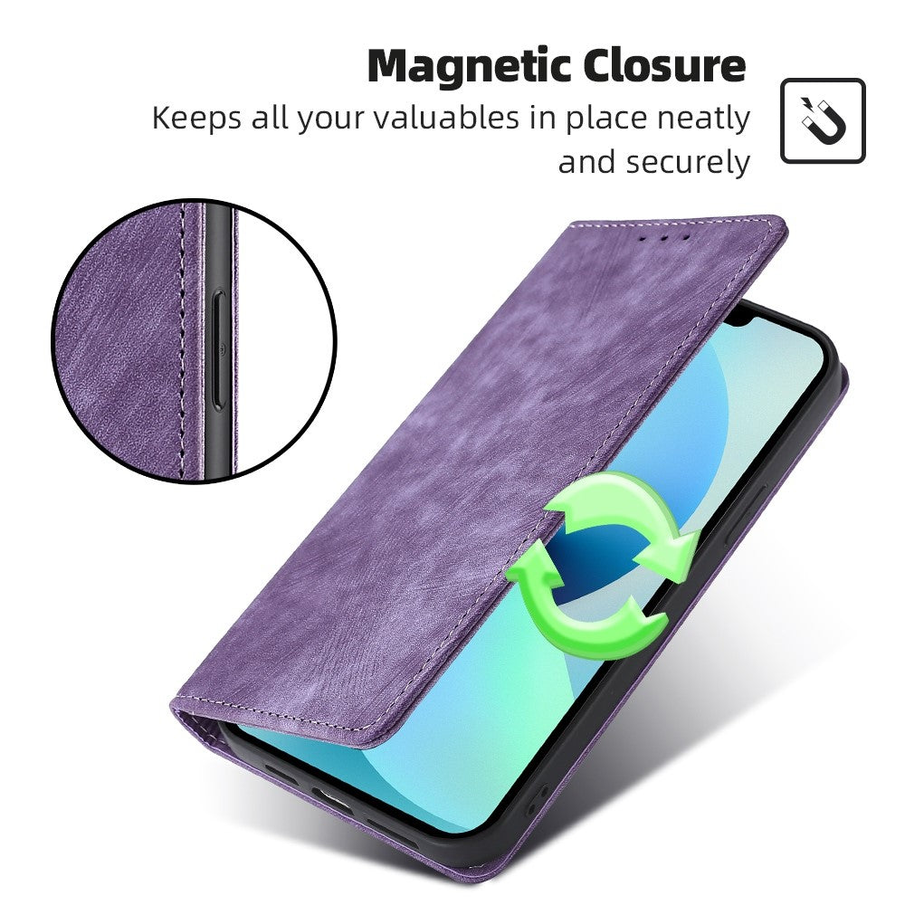 For iPhone 15 Plus RFID Blocking Leather Wallet Phone Case Magnetic Anti-drop Stand Cover
