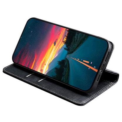 For iPhone 15 Pro Anti-drop Leather Wallet Phone Case RFID Blocking Folding Stand Cover