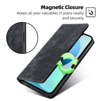 For iPhone 15 Pro Max RFID Blocking PU Leather Phone Case Magnetic Closing Wallet Stand Cover