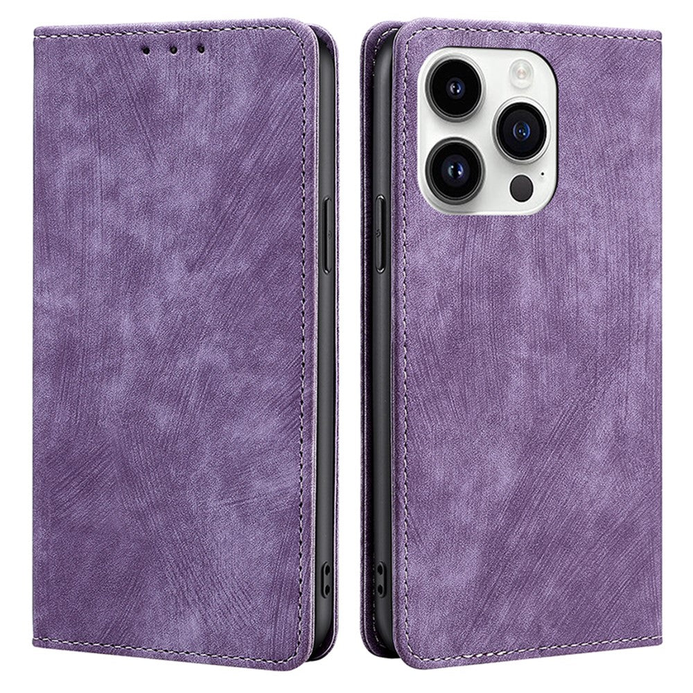 For iPhone 15 Pro Max RFID Blocking PU Leather Phone Case Magnetic Closing Wallet Stand Cover