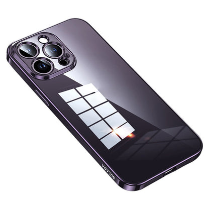 SULADA For iPhone 15 Pro Max Scratch Proof Electroplating Straight Edge Clear Phone Case TPU Cover