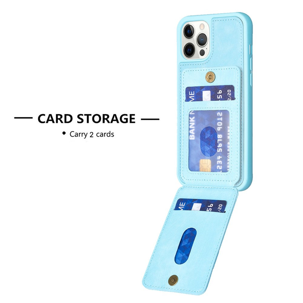 BF28 Kickstand Case for iPhone 15 Pro Max , Matte PU Leather Coated TPU Phone Back Protector Cover with Card Holder