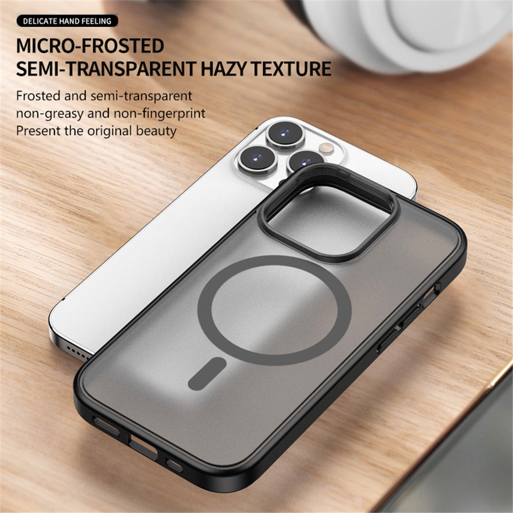 For iPhone 15 Pro Max Matte Phone Case Compatible with MagSafe Drop Proof PC+TPU Back Cover