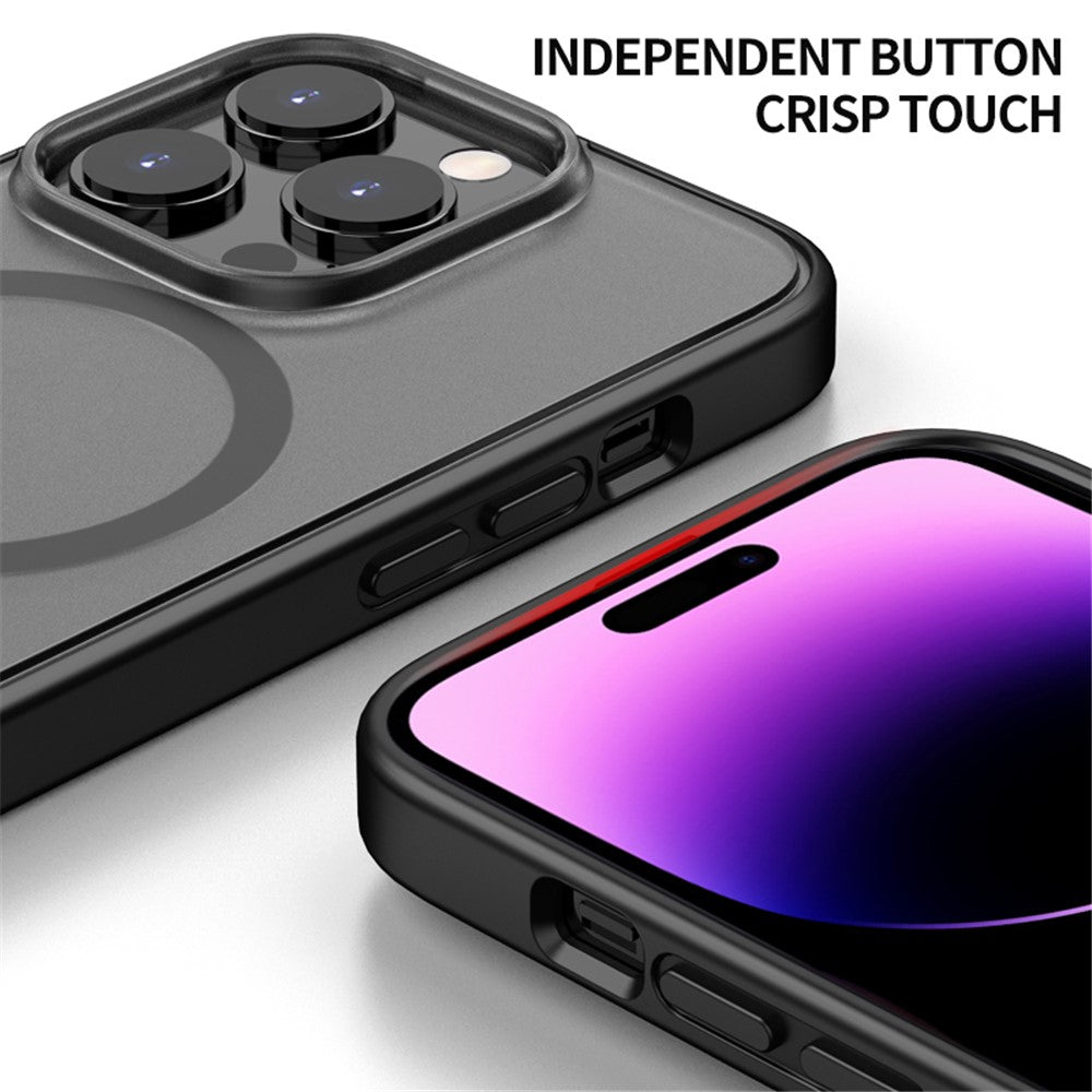 For iPhone 15 Pro Max Matte Phone Case Compatible with MagSafe Drop Proof PC+TPU Back Cover